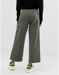Укороченные джинсы цвета хаки с завышенной талией Miss selfridge