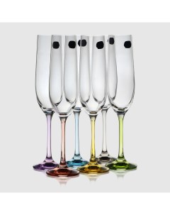 Набор бокалов для шампанского Виола 40729 D4641 190 190 мл 6 шт Bohemia crystall