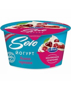 Йогурт Solo Вишня черешня 4 2 130 г Экомилк