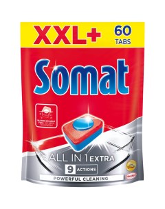 Таблетки для посудомоечных машин All in One Экстра 60 шт Somat