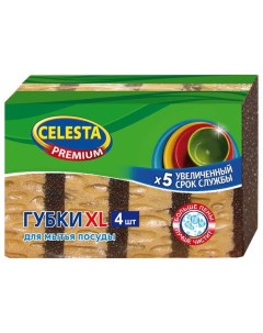 Губка для посуды Premium XL 4 шт Celesta