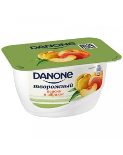 Творожок e с персиком и абрикосом 3 6 130 г Danone