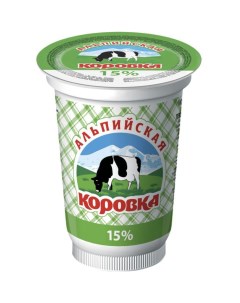 Сметанный продукт 15 400 г Альпийская коровка