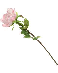 Цветок искусственный пион светло розовый с зелеными листьями Most flowers