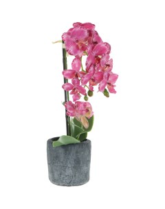 Цветок искусственный в горшке орхидея темно розовая 3 цвета 42 см Fuzhou light