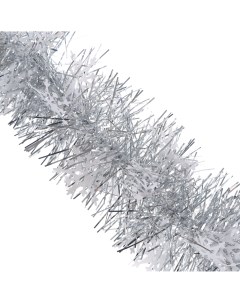 Мишура снежинки белая с серебряным 2 м Weiste