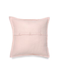 Декоративная подушка на пуговицах Клевер дымка розовая 45х45 см Linen love