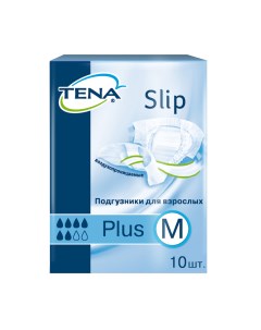Подгузники для взрослых дышащие ТЕНА Слип Плюс Slip Plus размер M 70 110 cm 10 шт Tena