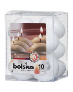 Свеча плавающая белая 10 шт Bolsius