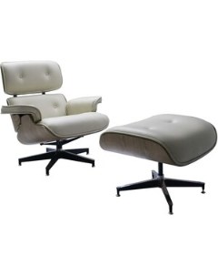 Комплект Кресло Eames lounge Chair и оттоманка Eames lounge Chair бежевая FR 0596 Bradex