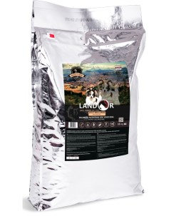 Сухой корм для собак полнорационный для маленьких пород с уткой и рисом обогащенный 15 кг Landor