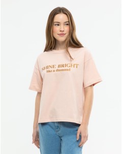 Розовая футболка oversize с вышивкой Gloria jeans