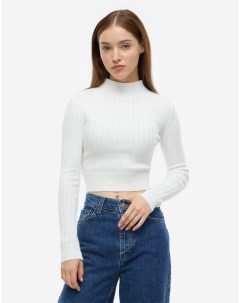 Молочная укороченная водолазка в рубчик Gloria jeans