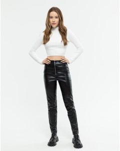 Черные облегающие брюки Legging из экокожи Gloria jeans