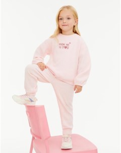 Светло розовые спортивные брюки Jogger в рубчик для девочки Gloria jeans