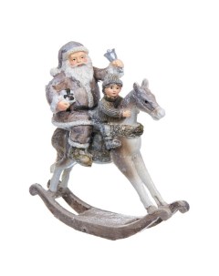Статуэтка 21 см Санта Клаус на лошадке качалке Royal collection