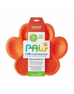 Paw 2 in 1 Slow Feeder Lick Pad Orange Easy Миска для медленного кормления 2 в 1 оранжевая 3 2 л Petdreamhouse