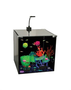 Glow Set аквариум для светящихся рыб и декораций фильтр в подарок 30х30х30 см 27 л Gloxy