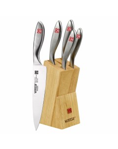 Набор ножей на подставке Vittese 6 предметов нержавеющая сталь дерево Vitesse
