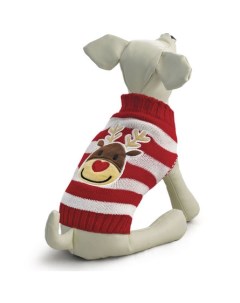 Triol Свитер для собак Оленёнок XL красно белый Одежда для собак