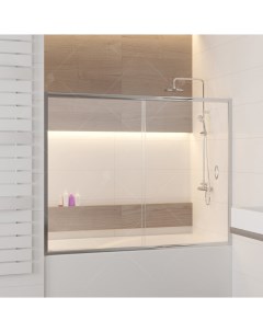 Шторка на ванну Screens SC 62 150х150 профиль хром стекло прозрачное Rgw
