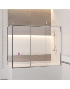 Шторка на ванну Screens SC 81 150х80х150 профиль хром стекло прозрачное Rgw