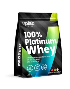 Сывороточный протеин 100 Platinum Whey вкус Малина белый шоколад 750 гр VPLab Vplab nutrition