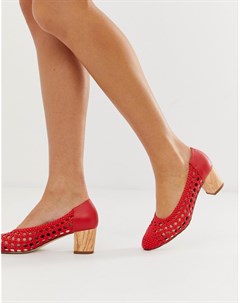Красные плетеные туфли на каблуке Miss selfridge