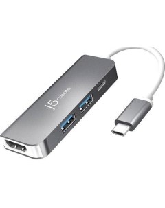 Мульти переходник USB C на HDMI и USB Type A 3 0 Power Delivery J5create