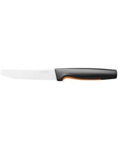 Нож кухонный Functional Form 1057543 стальной для томатов лезв 113мм серрейт заточка черный оранжевы Fiskars