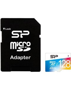 Флеш карта microSDXC 128Gb Class10 SP128GBSTXBU1V21SP adapter Card Reader Silicon power