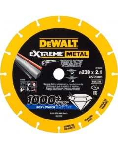 Алмазный диск для резки металла 230х22 2 мм DT40255 QZ Dewalt