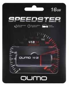 Флешка USB 16Gb 16GB Speedster черный QM16GUD3 SP black Qumo