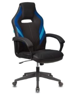 Кресло игровое VIKING 3 AERO BLUE черный синий искусст кожа ткань Бюрократ