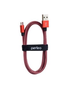 Кабель USB 2 0 microUSB 3м U4804 круглый красный Perfeo