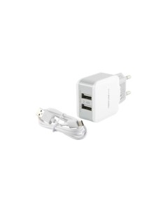 Сетевое зарядное устройство 2 USB модель NC 2 4A 2 4A кабель Type C white Red line
