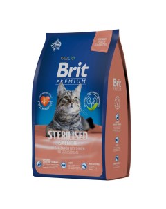 Корм для кошек Premium Cat для стерилизованных лосось с курицей сух 800г Brit*