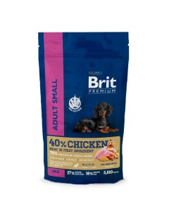 Корм для собак Premium Dog для мелких пород 1 10кг курица сух 3кг Brit*