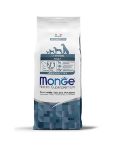 Dog Monoprotein корм для собак всех пород форель с рисом икартофелем 12кг Monge