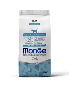 Monoprotein Kitten Trout сухой корм для котят с форелью 1 5кг Monge