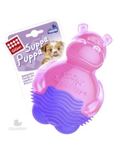 Игрушка для собак Бегемотик с пищалкой розовый SUPPA PUPPA 9 см Gigwi