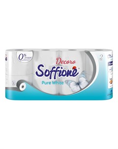 Туалетная бумага Pure White 2х слойная 8шт Soffione