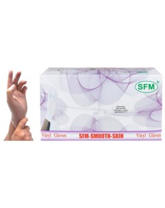 Перчатки виниловые нестерильные неопудренные 50 пар размер M Sfm