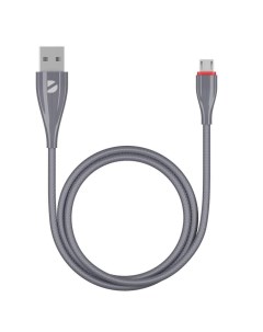 Кабель USB MicroUSB 1m серый 72286 ceramic Deppa