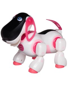 Робот Умный питомец Робо собака обучающая бело розовая со световыми и звуковыми эффектами ZY1243480 Junfa toys
