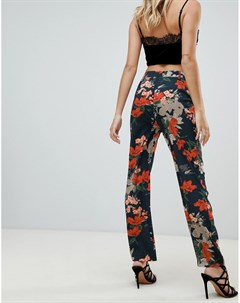 Разноцветные брюки с широкими штанинами и цветочным принтом Prettylittlething