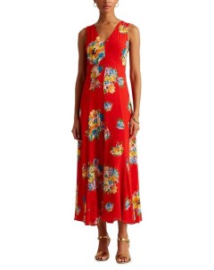 Приталенное платье с цветочным принтом Lauren ralph lauren