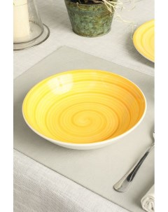 Тарелка суповая из керамики Giallo Spirale Coincasa