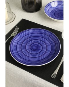Тарелка обеденная из керамики Blue Spirale Coincasa