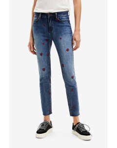 Зауженные джинсы с вышивкой Desigual